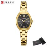 Curren 9112 Stainless Steel Ladies Watch- Golden/Black - Image 3