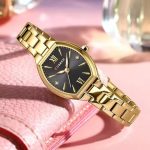 Curren 9112 Stainless Steel Ladies Watch- Golden/Black