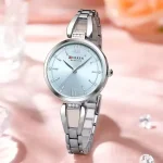 Curren 9092 Stainless Steel Ladies Watch- Silver/Sky Blue
