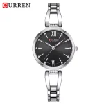 Curren 9092 Stainless Steel Ladies Watch- Silver/Black - Image 4