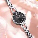 Curren 9092 Stainless Steel Ladies Watch- Silver/Black - Image 2