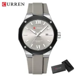 Curren 8465 Rubber Belt Men’s Watch- Gray - Image 2