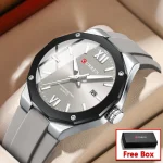 Curren 8465 Rubber Belt Men’s Watch- Gray - Image 3