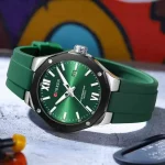 Curren 8465 Rubber Belt Men’s Watch- Green - Image 2