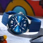 Curren 8465 Rubber Belt Men’s Watch- Blue - Image 3