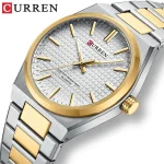 Curren 8439 Stainless Steel Men’s Watch- Silver Golden/White - Image 3