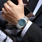 Curren 8439 Stainless Steel Men’s Watch- Silver/Blue - Image 2