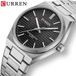Curren 8439 Stainless Steel Men’s Watch- Silver/Black - Image 3