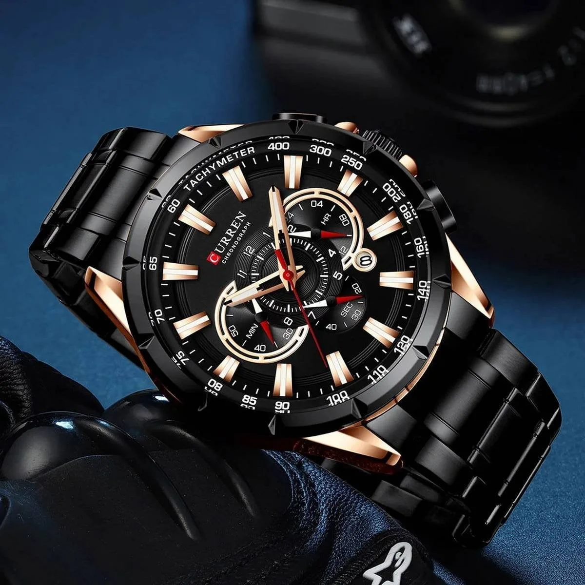 2025-08-12-1755005723429-e1b2955bf1668194ac51616dedcf4606-jpg Curren 8363 Chronograph Men’s Watch- Black - Image 1