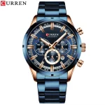 Curren 8355 Chronograph Stainless Steel Men's Watch- Blue - Image 6