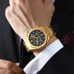 Curren 8440 Chronograph Men’s Watch- Golden/Black - Image 2
