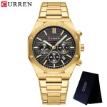 Curren 8440 Chronograph Men’s Watch- Golden/Black - Image 4