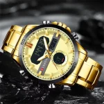Curren 8384 Dual Time Men’s Watch- Golden - Image 3