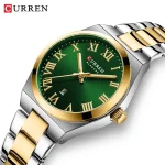 Curren 9095 Stainless Steel Ladies Watch- Silver Golden/Green - Image 4