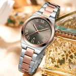 Curren 9095 Stainless Steel Ladies Watch- Silver Rose Gold/Gray