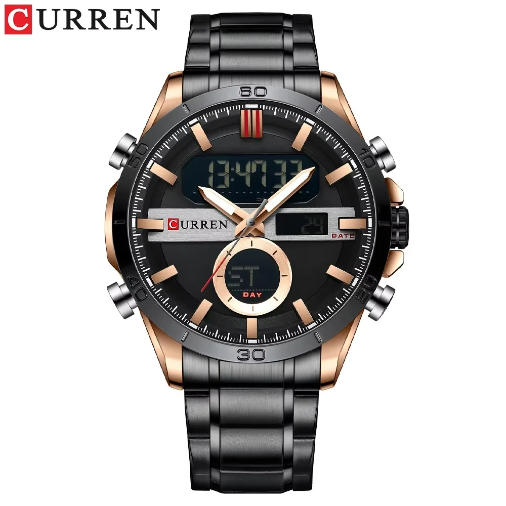 variant_imageHf6bc82ecd0294b0ebe20b5799e7c8aa7o Curren 8384 Dual Time Men’s Watch- Black - Image 1