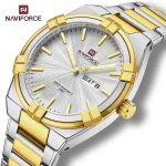 Naviforce 9218 Stainless Steel Men’s Watch- Silver/Golden - Image 3