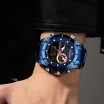 Naviforce 9163 Dual Time Men's Watch- Blue - Image 2