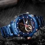 Naviforce 9163 Dual Time Men's Watch- Blue - Image 3